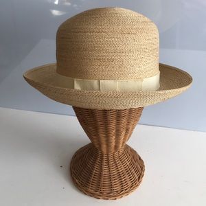 Vintage Emilio Pucci straw bowler size 21.5”